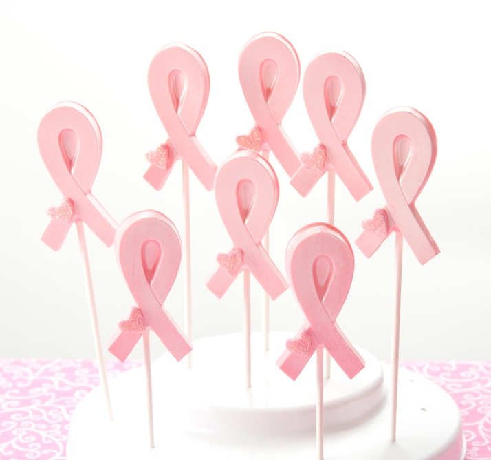 Breast Cancer Awareness Chocolate Suckers